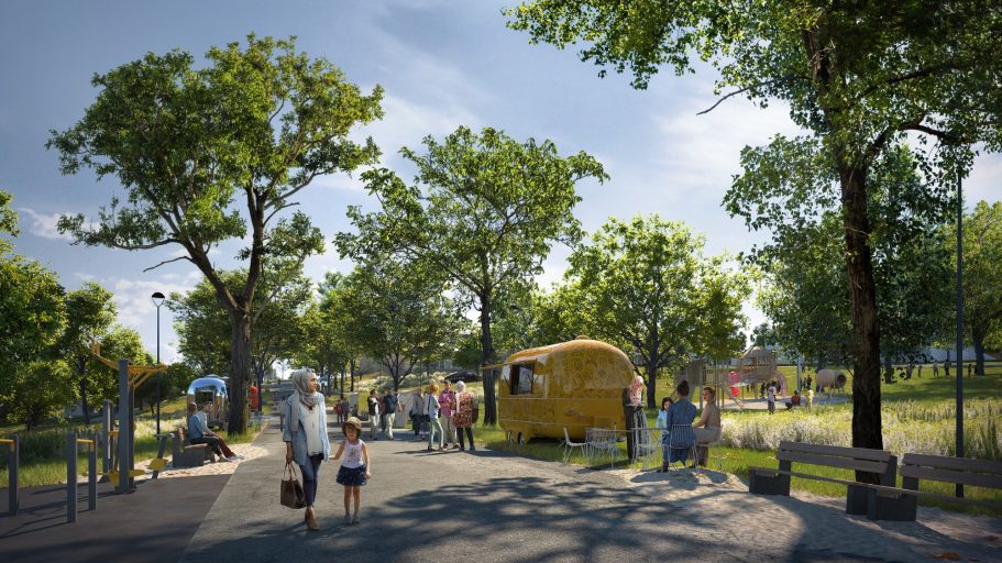 sidewalks, bike lanes & landscapes